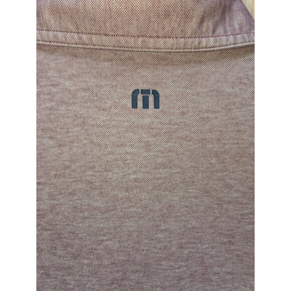 Travis Mathew Mens Maroon Polo Shirt Medium Short Sleeve Button-Up - Picture 7 of 8